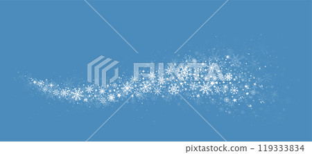 Wave with snowy snowflakes, winter flakes curl Wave with snowy snowflakes, winter flakes curl 119333834