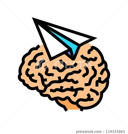 paper plane brainstorm color icon vector illustration 119333863