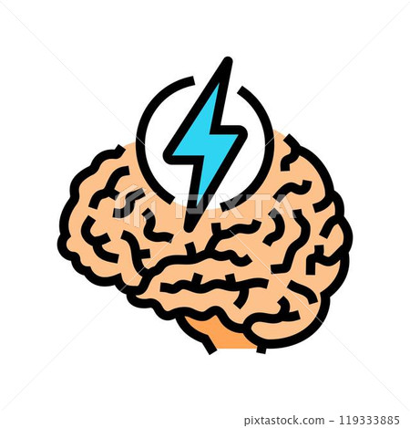 lightning bolt brainstorm color icon vector illustration lightning bolt brainstorm color icon vector illustration 119333885