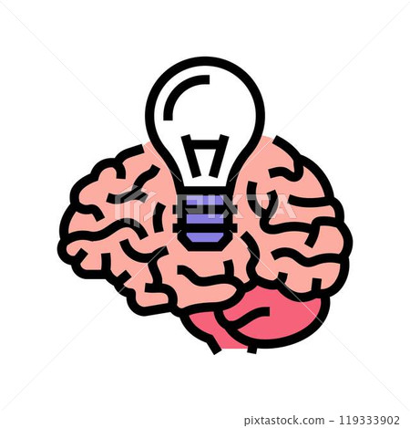 lightbulb brainstorm color icon vector illustration lightbulb brainstorm color icon vector illustration 119333902