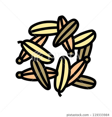 fennel seeds ayurvedic herb color icon vector illustration 119333984