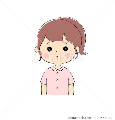 A young woman with a blank look, facial expression variations, skin color, pen drawing style A young woman with a blank look, facial expression variations, skin color, pen drawing style 119334079