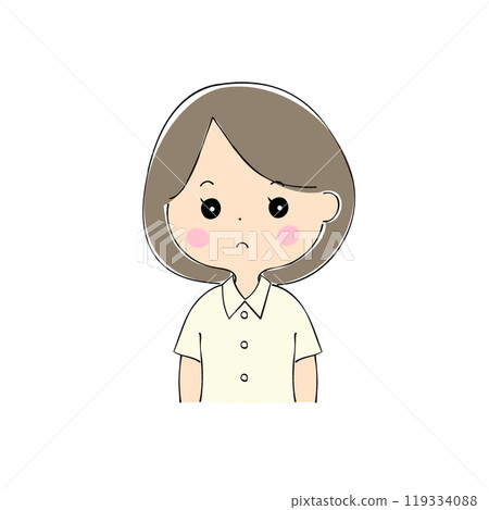 Bored young woman, facial expression variations, skin color, pen drawing style Bored young woman, facial expression variations, skin color, pen drawing style 119334088