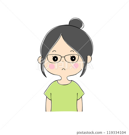 Bored young woman, facial expression variations, skin color, pen drawing style Bored young woman, facial expression variations, skin color, pen drawing style 119334104