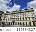 Facade of Palazzo Chigi in Piazza Colonna, Rome, seat of the Italian government 119334327