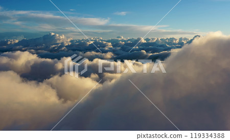 Aerial view of clouds at sunrise Aerial view of clouds at sunrise 119334388