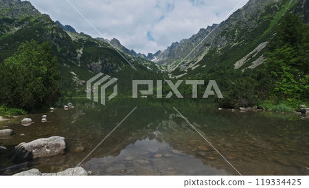 Poprad lake in High Tatras mountains Poprad lake in High Tatras mountains 119334425