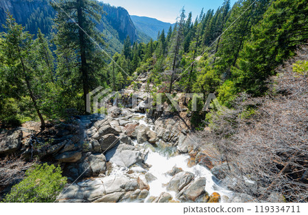 Sunny view of the river landscape in Yosemite National Park Sunny view of the river landscape in Yosemite National Park 119334711