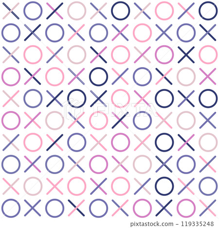 Seamless color pattern with crosses and noughts. Abstract background template for design and creativity Seamless color pattern with crosses and noughts. Abstract background template for design and creativity 119335248