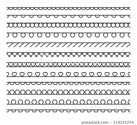 Seamless designer border. The separation element. Edge limiter. texture tape for creative design and decoration Seamless designer border. The separation element. Edge limiter. texture tape for creative design and decoration 119335254