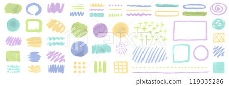 用畫筆繪製的手繪圖案。水彩風格的畫筆描邊。 119335286