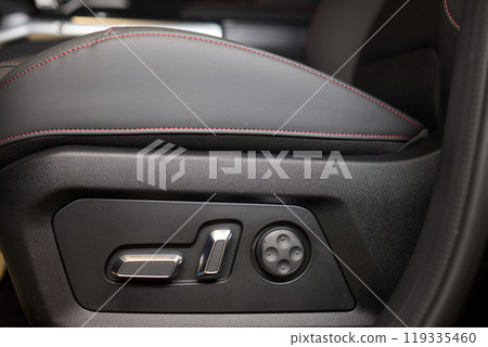 Explore the intricate functions of premium luxury car seat control buttons in detail 119335460