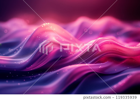 This artwork showcases soft, flowing waves in vibrant shades of purple, pink, and blue, evoking a sense of calm and tranquility while adding elegance to any space. 119335939