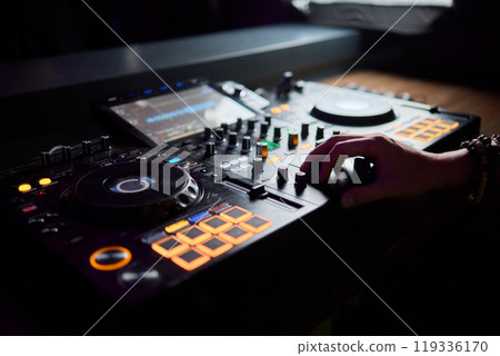 Audio Mixing Console in a Recording Studio with advanced sound production capabilities 119336170