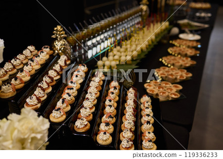 Elegant Canap Display at a Catering Event 119336233
