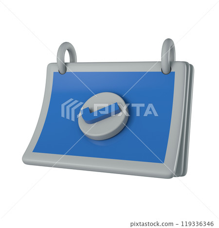 Abstract planner check mark icon and symbol Abstract planner check mark icon and symbol 119336346