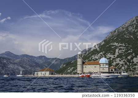 Montenengro, Our Lady of the Rocks Church on an island. Montenengro, Our Lady of the Rocks Church on an island. 119336350