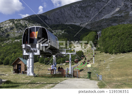 Montenegro chairlift to climb the highest mountains of Durmitor 119336351