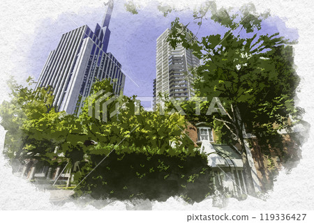 Watercolor style Kobe Higashiyuenchi Villa Blanche and Kobe Club Kobe City, Hyogo Prefecture 119336427