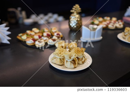Explore Elegant Appetizers and Desserts Set designed for your Special Occasion event Explore Elegant Appetizers and Desserts Set designed for your Special Occasion event 119336603
