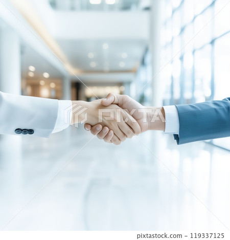 信任的握手，商業夥伴關係的開始 119337125