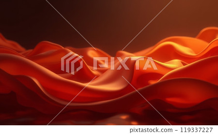 A flowing abstract metallic fabric in rich shades of red and orange, creating a sleek and modern visual. The image evokes a sense of luxury and fluidity. A flowing abstract metallic fabric in rich shades of red and orange, creating a sleek and modern visual. The image evokes a sense of luxury and fluidity. 119337227