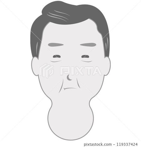 Senior male face icon monochrome middle-aged man 50 60 70 Senior male face icon monochrome middle-aged man 50 60 70 119337424