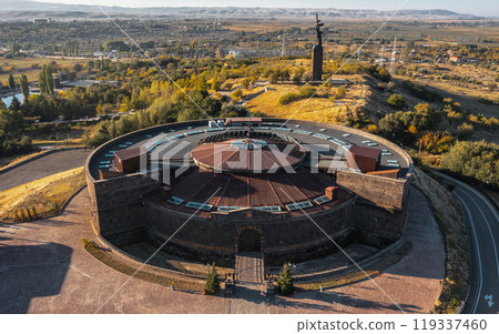 Aerial view of Black fortress in Gyumri 119337460