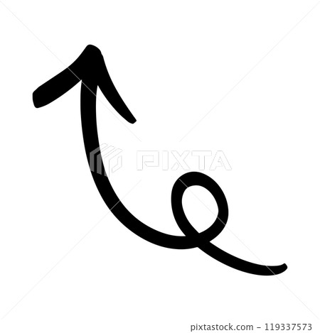Hand-drawn arrow, black, upward, rising 119337573