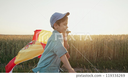 Spanish Fans Boys Children Celebrating - Running With National Espana Flag,Spain Spanish Fans Boys Children Celebrating - Running With National Espana Flag,Spain 119338269