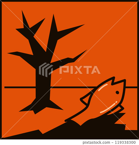 Hazard pictograms. Dangerous for the environment. A code is N. 119338300