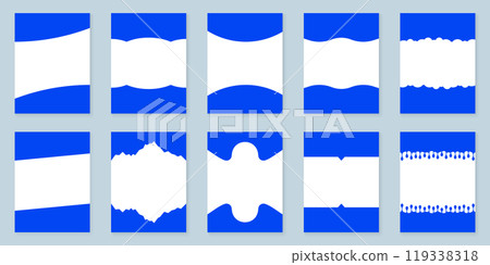 Design Elements for Top and Bottom Web Pages. Abstract Divider Shapes for Websites on White Background. Border, Curved Frame Separators for Poster, App. Isolated Vector Illustration 119338318