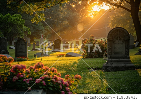 Double exposure of womans face and urban cityscape. Blending human expression with tall buildings and street lights. Urban life and identity 119338415