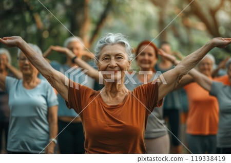 Double exposure of womans face and urban cityscape. Blending human expression with tall buildings and street lights. Urban life and identity 119338419