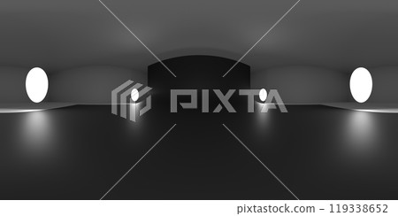 VR 360 studio panorama with reflections. Animation 3D hdri VR 360 studio panorama with reflections. Animation 3D hdri 119338652