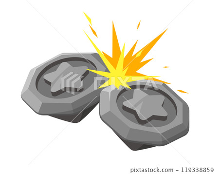 Illustration of sparks flying during a spinning top game 119338859