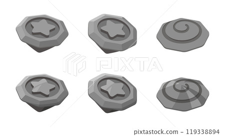 Illustration material set of the front and back of Beigoma 119338894