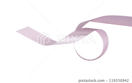 A Pink ribbon isolated on white background. 119338942