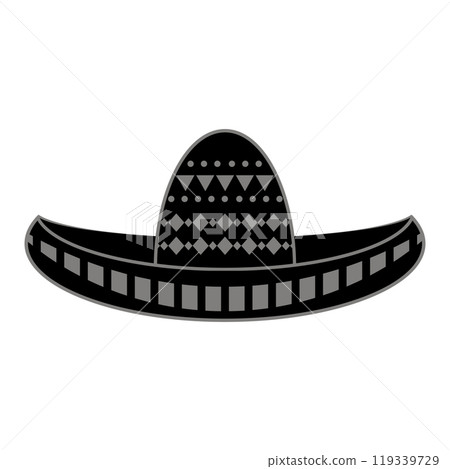 Vector Mexican sombrero silhouette. Cinco de mayo symbol isolated on white background 119339729