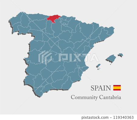 Vector map Spain, community Cantabria 119340363