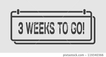 Countdown weekly calendar icon - three weeks left Countdown weekly calendar icon - three weeks left 119340366