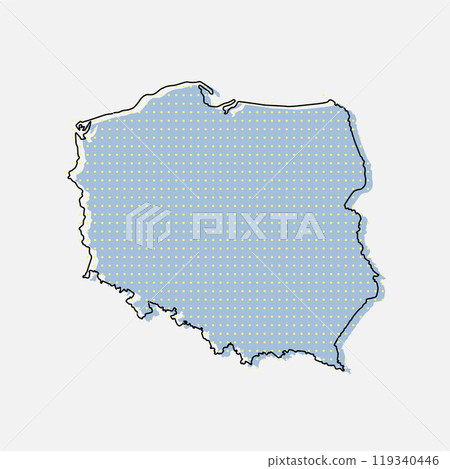 Vector map Poland for points, dotted template 119340446