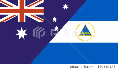 Flags of Australia and Nicaragua. Two Flags Together Australian and Nicaraguan 119340581