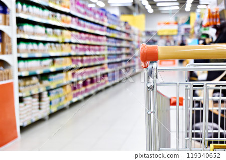 Shopping cart in shop 119340652