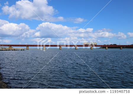 Kyoto Tango Railway Yura River Bridge (Japan Society of Civil Engineers selected as a civil engineering heritage site) [Miyazu City] 119340758