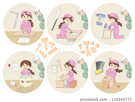 DIY女孩的作品影像插畫 119340771