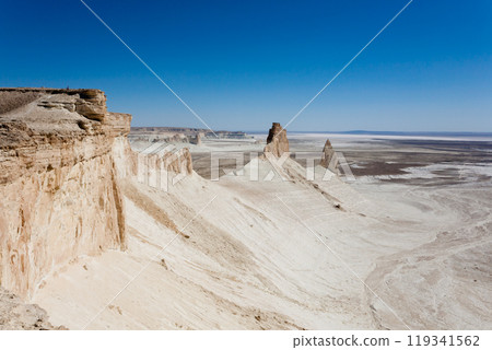 Stunning Mangystau landscape, Kazakhstan. Rock pinnacles view, Bozzhira valley 119341562