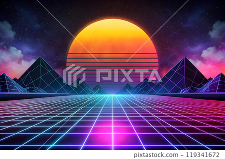 Futuristic background for the game in neon color Futuristic background for the game in neon color 119341672