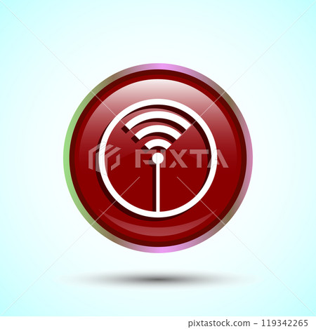 WIFI Icon Design Illustration, Internet Connection Symbol, Wireless and WIFI Sign, Button Design 119342265