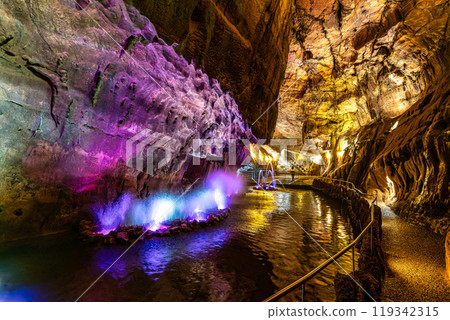 Mira de Aire Caves, Grutas de Mira de Aire at Leiria, Portugal. A set of limestone caves in Porto de Mos 119342315